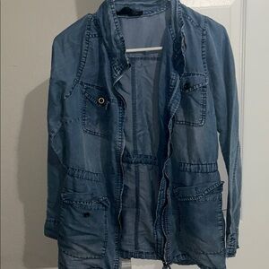 Sweet Wanderer Distressed Light Blue Denim Jacket